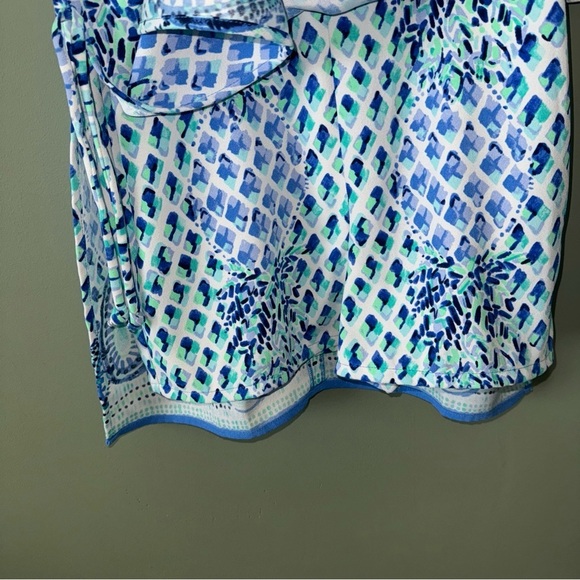 Lilly Pulitzer Pearl Romper Dress Side Slits in Blue Paisley Pineapple Size 00 - Picture 5 of 11